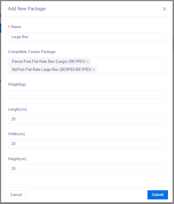 How to add new package information – EIZ Docs