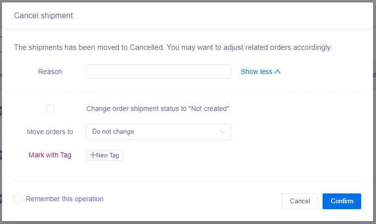How to cancel a shipment – EIZ Docs